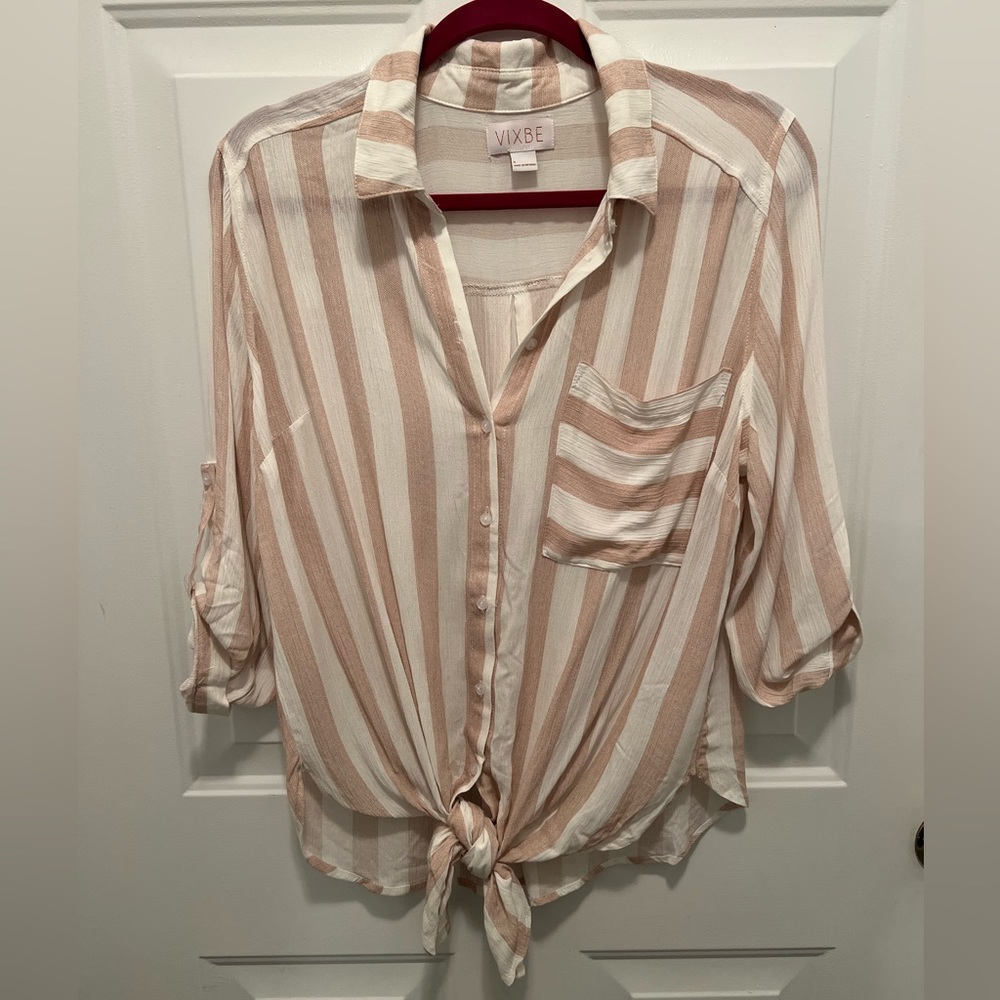 VIXBE Thompkins Tie Front Top